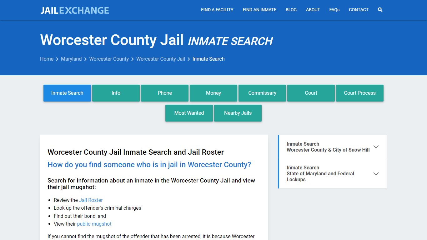 Inmate Search: Roster & Mugshots - Worcester County Jail, MD